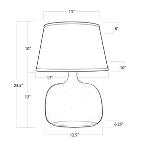 Seeded Oval Glass Table Lamp