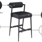 Stryker Boucle Fabric and Vegan Leather Bar / Counter Stools