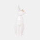 Cer, 11"H Bunny W/ Glasses, White/Gold