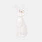 Cer, 11"H Bunny W/ Glasses, White/Gold