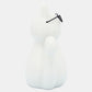 Porcelain, 8"H Cat W/ Glasses, White