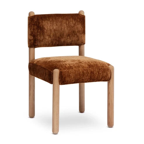 Bruno Thick Performance Chenille Straight Back Dining Chair