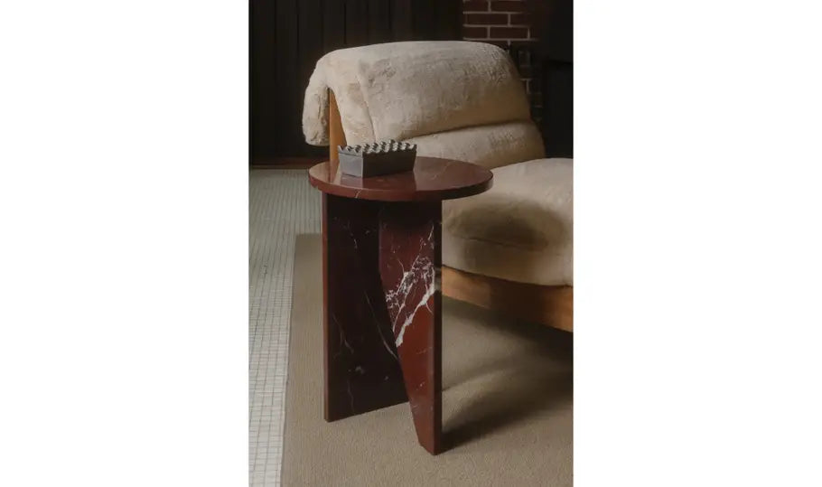 Grace Accent Table Orange Levante Marble
