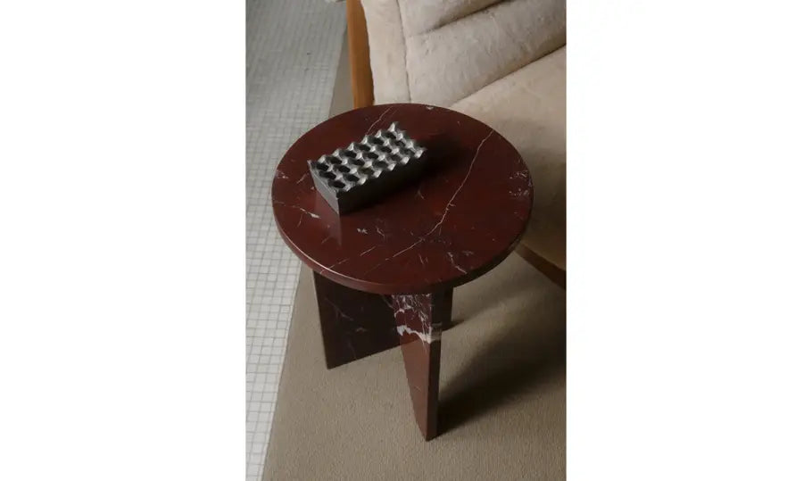 Grace Accent Table Orange Levante Marble