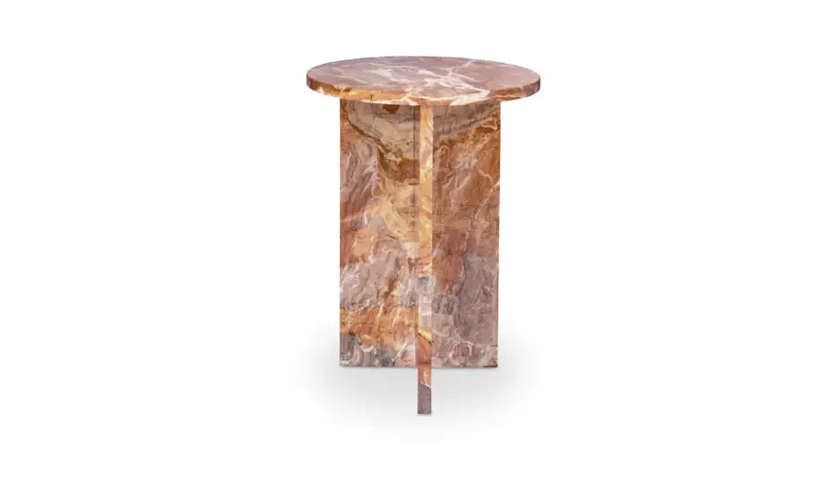 Grace Accent Table Orange Levante Marble