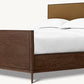 CAMA DE PANEL DE TELA PADUA CON PIE DE CAMA