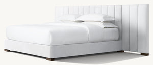 Modena Fabric Vertical Channel Extended Panel Platform Bed