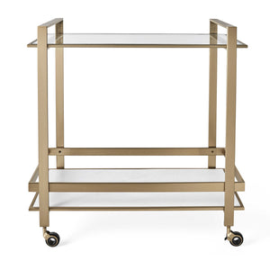 ROLL ALONG BAR CART - BRASS