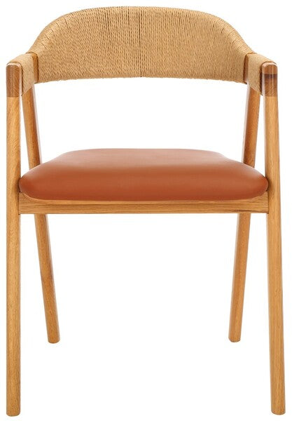 Eamon Leather And Cane Dining Chair