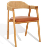 Eamon Leather And Cane Dining Chair