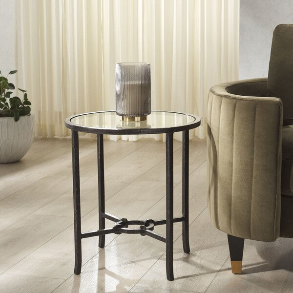 Tauri Forged Metal Round Accent Table