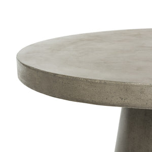 Delfia Indoor - Outdoor Modern Concrete Round 27.56-inch Dia Coffee Table