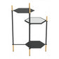 William Side Table Gold & Black
