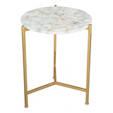 Haru Side Table White & Gold