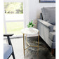 Haru Side Table White & Gold