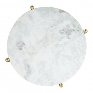 Mina Coffee Marble Table White & Gold