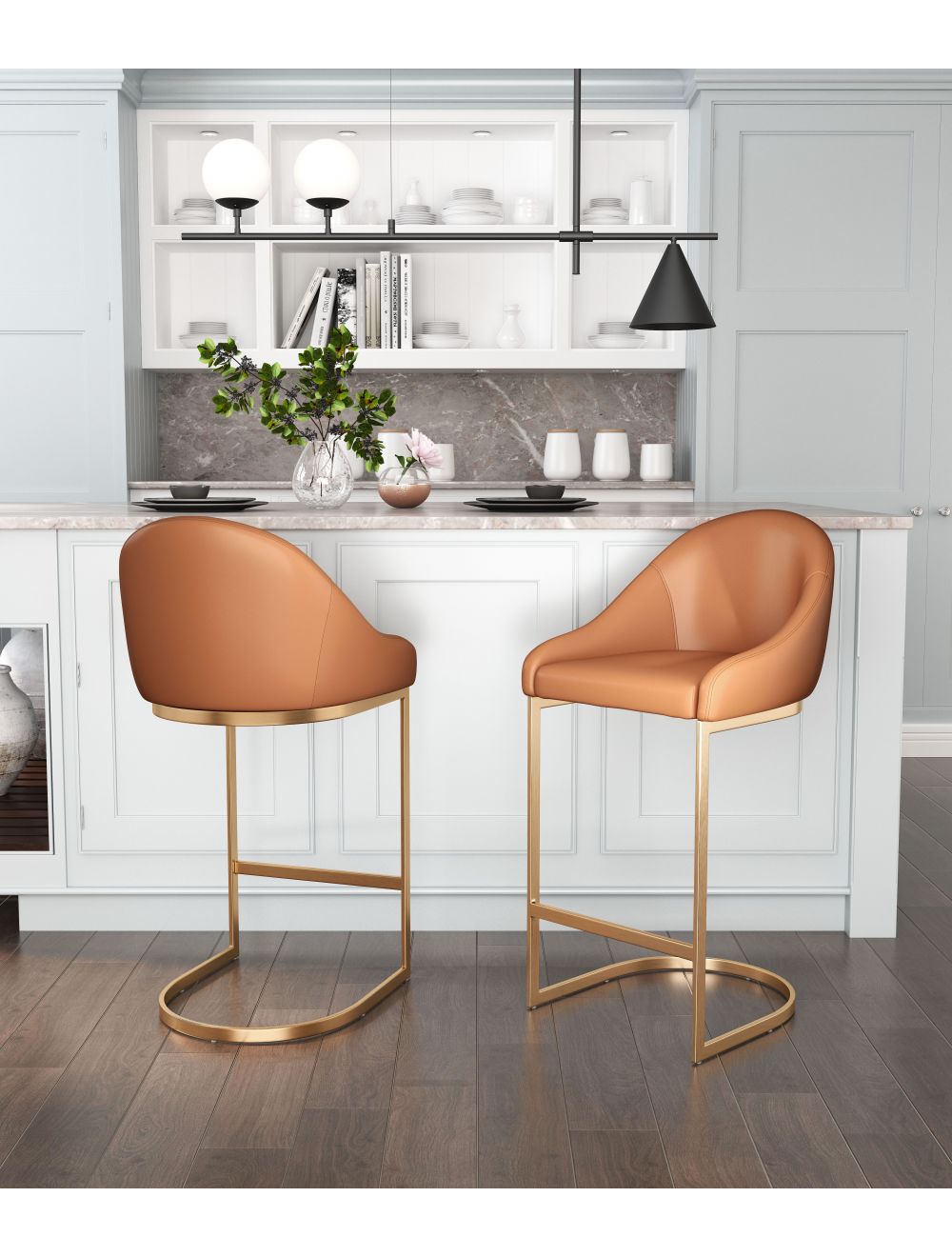 Silla de bar Scott Gris