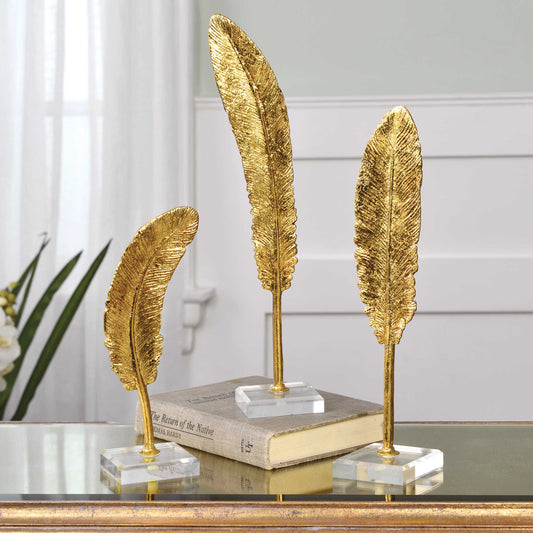 FEATHERS SCULPTURE, S/3