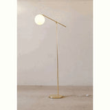 Lámpara de Piso Blanco con Dorado