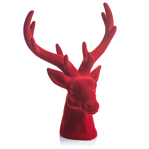Escultura Cabeza de ciervo rojo