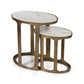 Nikki Oval Marble and Raw Aluminum Nesting Tables