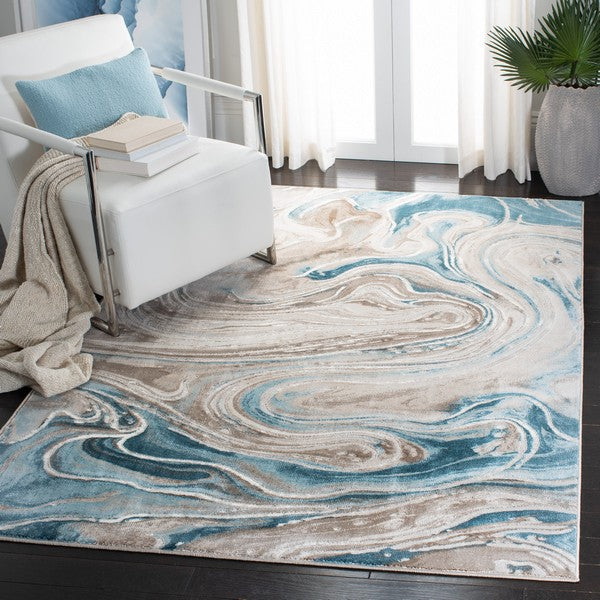 Tapete Meadow Collection Desing: Beige/Azul MDW553B