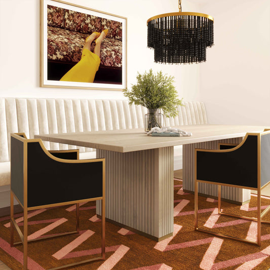 LÁMPARA DE ARAÑA CON CUENTAS NEGRAS KRISH