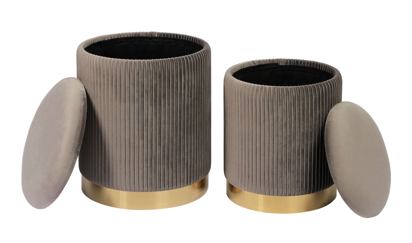 OTTOMANS SET OF 2 ACANALADAS