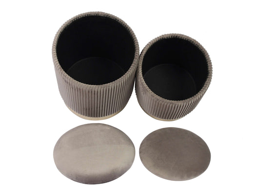 OTTOMANS SET OF 2 ACANALADAS