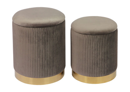 OTTOMANS SET OF 2 ACANALADAS