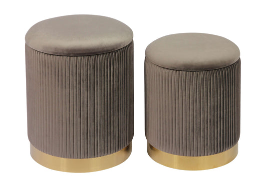 OTTOMANS SET OF 2 ACANALADAS