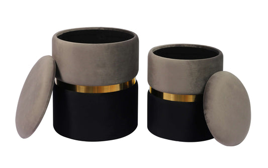 OTTOMANS ALMACENAJE GRIS GIGI - Set  2