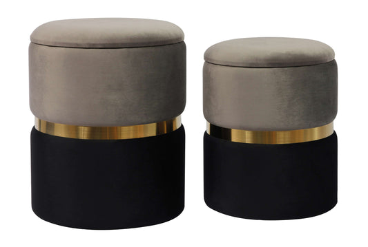 OTTOMANS ALMACENAJE GRIS GIGI - Set  2