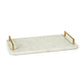Andria Marble Tray with Gold Metal Handles