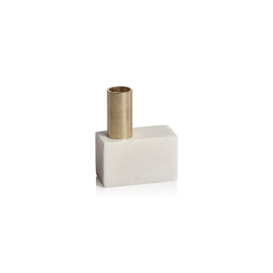 Marikina Marble Candle Holder - White - Horizontal