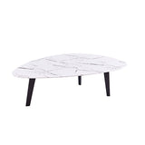 Mesa Lateral Adenn Indsutrial patas negras marmol blanco-cristal