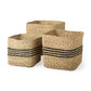 Set de 3 Canastas Gris con Natural