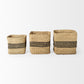 Set de 3 Canastas Gris con Natural