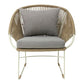 Manzanillo sillón cuerda beige con cojines