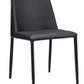 Nora Dining Chair Black Vegan Leather - Set Of Two