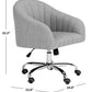 Themis Linen Chrome Leg Swivel Office Chair