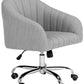 Themis Linen Chrome Leg Swivel Office Chair