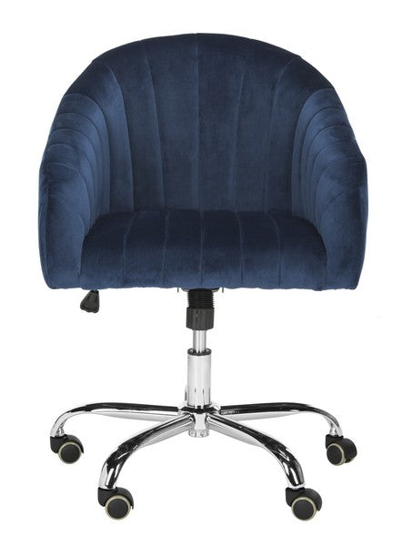 Themis Linen Chrome Leg Swivel Office Chair