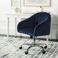 Themis Linen Chrome Leg Swivel Office Chair