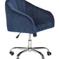 Themis Linen Chrome Leg Swivel Office Chair