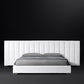 Modena Fabric Vertical Channel Extended Panel Platform Bed
