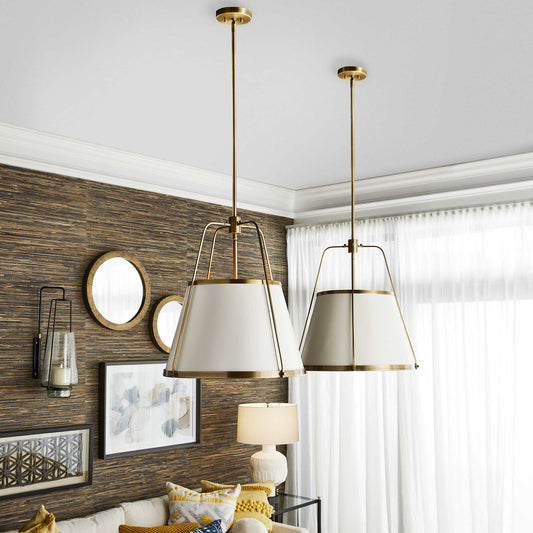 LEATHER CLASSIC, 4 LT PENDANT - WHITE