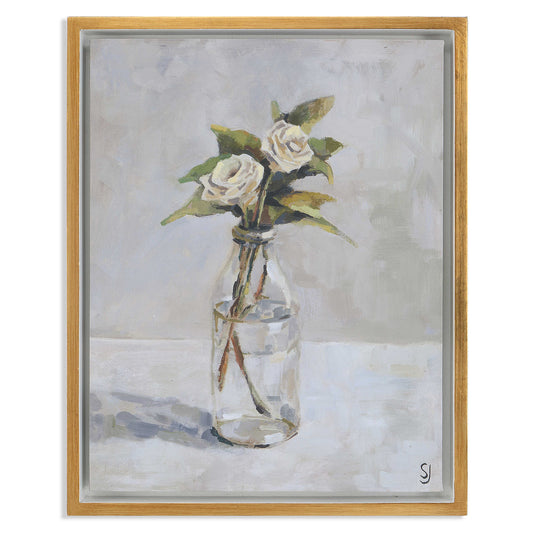 Cuadro Rosa de Jardín Blanca