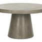 Delfia Indoor - Outdoor Modern Concrete Round 27.56-inch Dia Coffee Table
