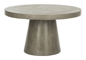 Delfia Indoor - Outdoor Modern Concrete Round 27.56-inch Dia Coffee Table